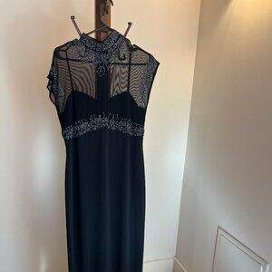Vintage Black Sexy Formal Black Long Sténay Dress